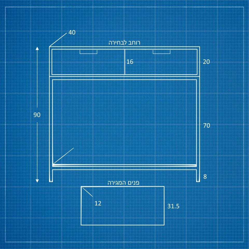 קונסולת כניסה Parizia עם מגירות ומדף תחתון, גוף בגימור פורניר ורגלי מתכת דקות בעיצוב מודרני־תעשייתי | פוני סטייל