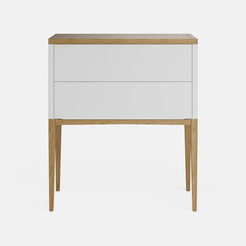 קונסולה מעוצבת Hvit עם מגירות טאץ', רגלי עץ מלא ופלטת פורניר בעיצוב סקנדינבי נקי | פוני סטייל