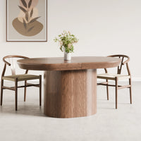 Ymir – שולחן אוכל אובלי נפתח עם רגל עץ מרכזית ומנגנון גרמני מתקדם