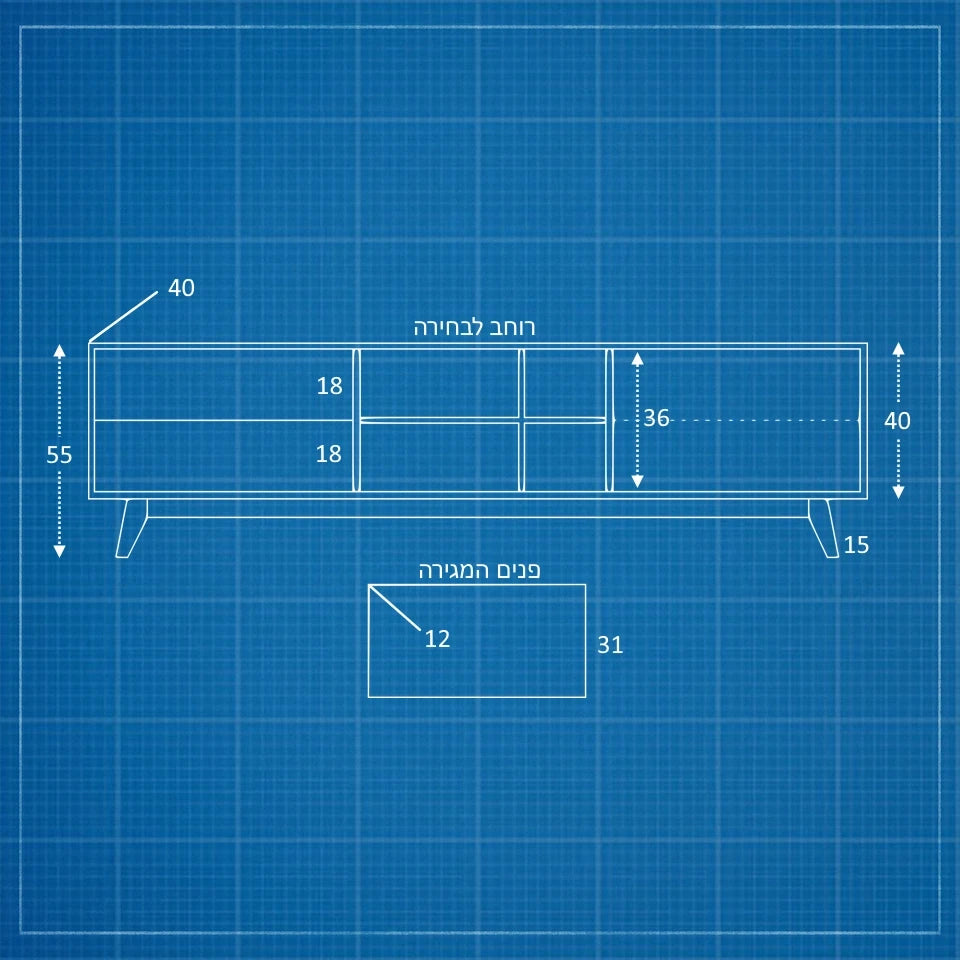 מזנון עץ לסלון Norr בעיצוב מודרני עם פורניר אלון וגימור אפוקסי