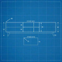 מזנון עץ לסלון Norr בעיצוב מודרני עם פורניר אלון וגימור אפוקסי