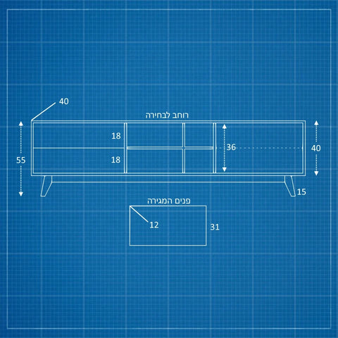מזנון עץ לסלון Norr בעיצוב מודרני עם פורניר אלון וגימור אפוקסי