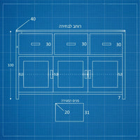 שידה כפרית Vilda בגימור אפוקסי ירקרק, פלטת עץ תעשייתי מחופה פורניר ורגלי עץ אלון טבעי | פוני סטייל