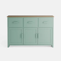 שידה כפרית Vilda בגימור אפוקסי ירקרק, פלטת עץ תעשייתי מחופה פורניר ורגלי עץ אלון טבעי | פוני סטייל