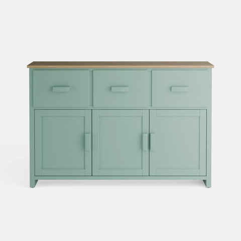 שידה כפרית Vilda בגימור אפוקסי ירקרק, פלטת עץ תעשייתי מחופה פורניר ורגלי עץ אלון טבעי | פוני סטייל