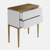 קונסולה מעוצבת Hvit עם מגירות טאץ', רגלי עץ מלא ופלטת פורניר בעיצוב סקנדינבי נקי | פוני סטייל