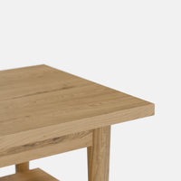 ספסל אחסון מעץ אלון מלא עם מדף פתוח - Fiazo