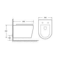 אסלה תלויה Matt בעיצוב מינימליסטי בגימור לבן מט עם טכנולוגיית Rimless