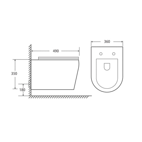 אסלה תלויה Matt בעיצוב מינימליסטי בגימור לבן מט עם טכנולוגיית Rimless