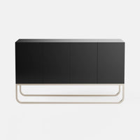 קומודה מודרנית Rodel בעיצוב מינימליסטי עם בסיס מתכתי מעוגל ונוכחות יוקרתית | פוני סטייל