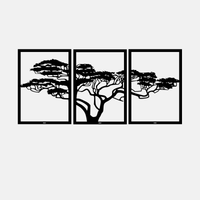 תמונת מתכת Vigdis – עיצוב אומנותי של עץ בקווים טבעיים, עשוי ברזל מגולוון עם גימור יוקרתי.