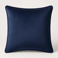 זוג כריות נוי מבד קטיפה מבריק בגוון כחול כהה