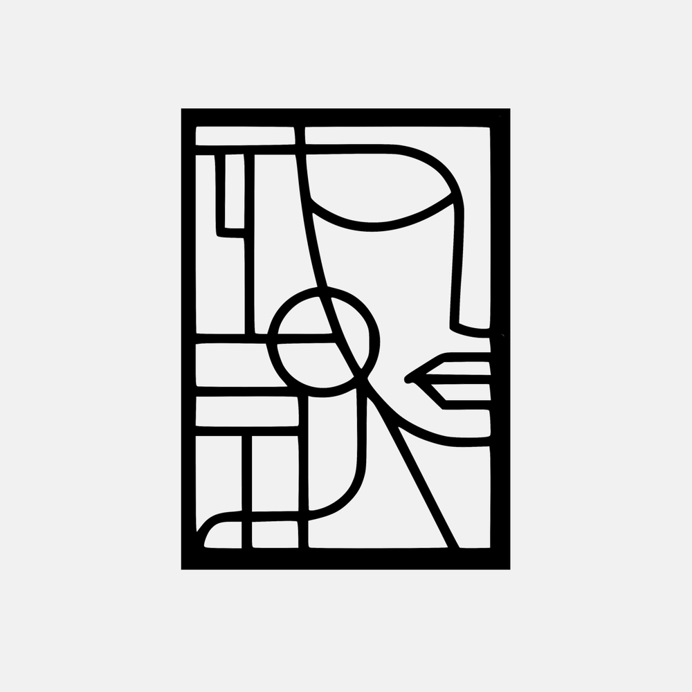 תמונת מתכת גיאומטרית Lykke אפקט עומק מעוצב