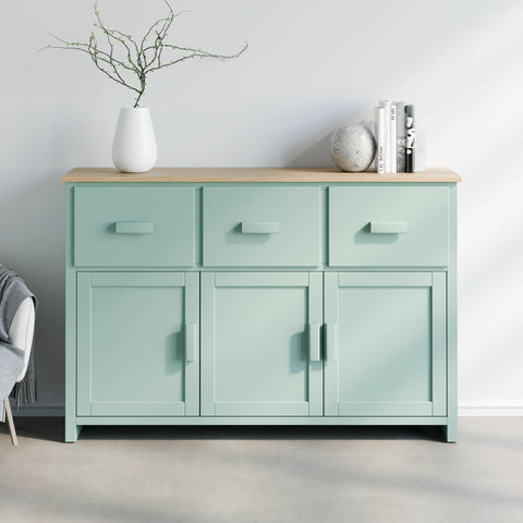 שידה כפרית Vilda בגימור אפוקסי ירקרק, פלטת עץ תעשייתי מחופה פורניר ורגלי עץ אלון טבעי | פוני סטייל