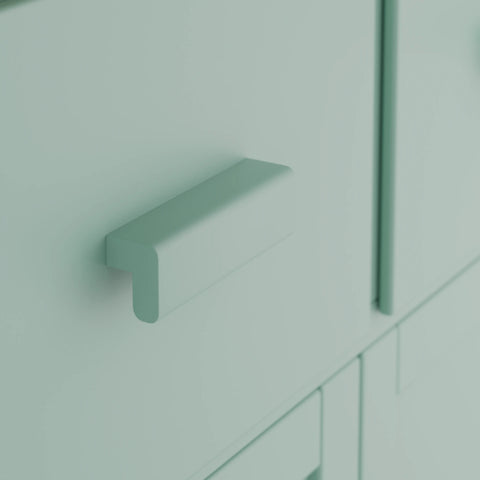 שידה כפרית Vilda בגימור אפוקסי ירקרק, פלטת עץ תעשייתי מחופה פורניר ורגלי עץ אלון טבעי | פוני סטייל