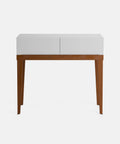 קונסולה Holt בעיצוב מינימליסטי עם שתי מגירות פתיחה בלחיצה ורגלי עץ מלא בסגנון מיד־סנצ’רי מודרני | פוני סטייל