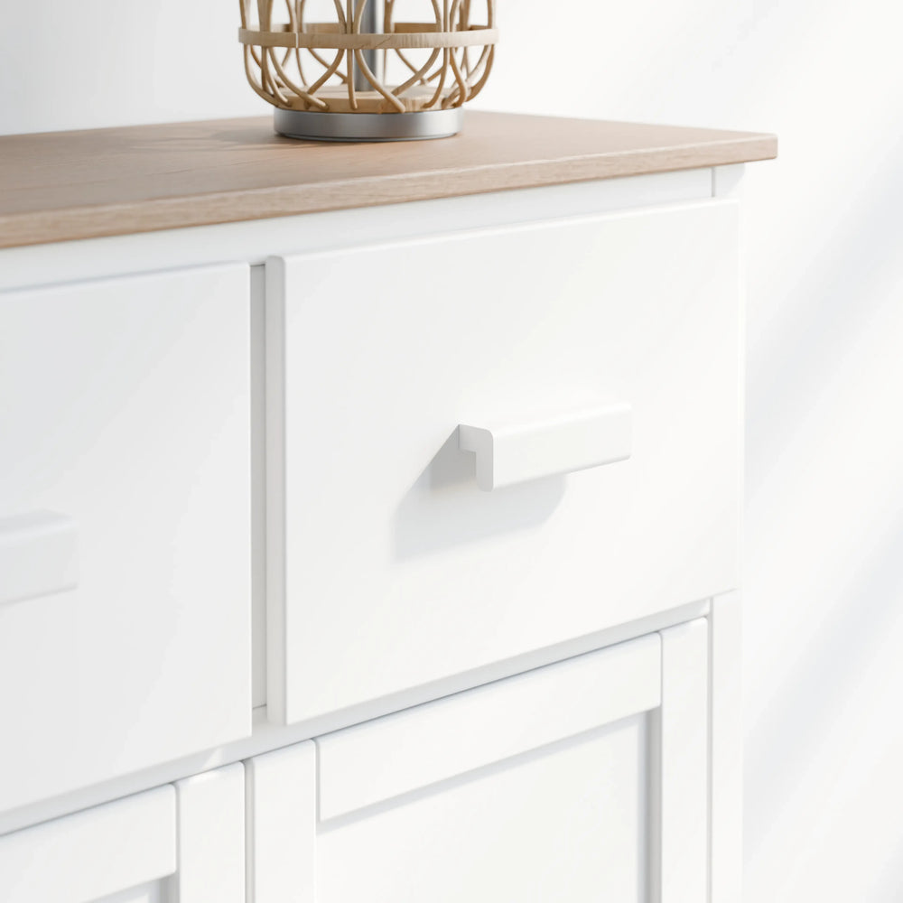 שידה כפרית Vilda Mini בגימור אפוקסי בהיר, פלטת עץ תעשייתי מחופה פורניר ורגלי עץ אלון טבעי | פוני סטייל