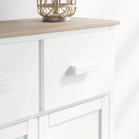 שידה כפרית Vilda Mini בגימור אפוקסי בהיר, פלטת עץ תעשייתי מחופה פורניר ורגלי עץ אלון טבעי | פוני סטייל