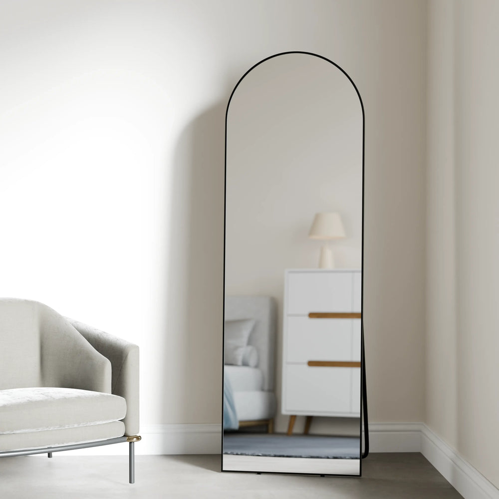 מראת גוף קשתית עם מסגרת דקה לתלייה או עמידה – דגם Bue