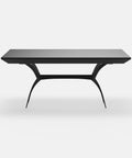 Harald – שולחן אוכל נפתח עם רגלי ברזל פיסוליות ופלטת פורניר בגימור שחור