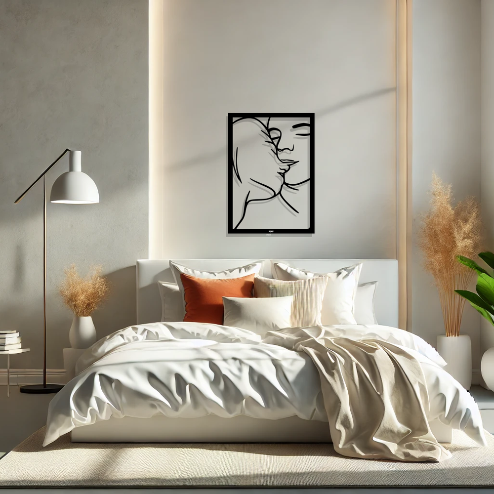 תמונת מתכת זוג Kys בעיצוב מינימליסטי אפקט עומק תלת-ממדי