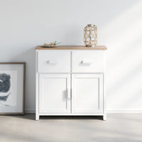 שידה כפרית Vilda Mini בגימור אפוקסי בהיר, פלטת עץ תעשייתי מחופה פורניר ורגלי עץ אלון טבעי | פוני סטייל