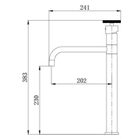 ברז גבוה לכיור מונח Vatten בעיצוב מינימליסטי עם פיה מסתובבת