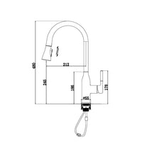 ברז מטבח נשלף Rinn עם שני מצבי זרימה בעיצוב מודרני