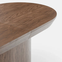 Ymir – שולחן אוכל אובלי נפתח עם רגל עץ מרכזית ומנגנון גרמני מתקדם