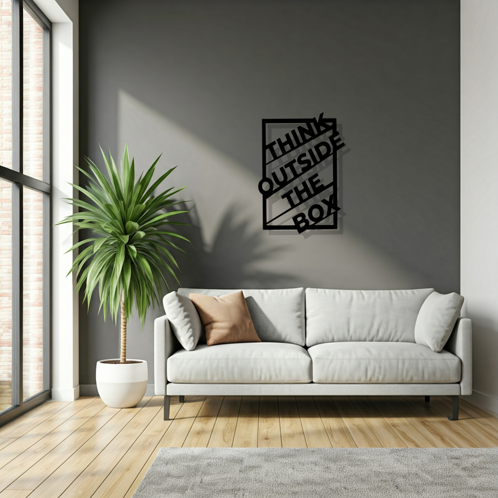 תמונת מתכת Tenk Think אפקט עומק בעיצוב מודרני והשראתי