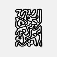 תמונת מתכת Skisse עיצוב מופשט עומק תלת-ממדי ומודרני