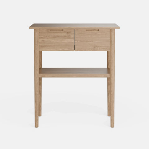 קונסולה מעוצבת עם מגירות, מדף תחתון ורגלי עץ אלון מלא – פוני סטייל