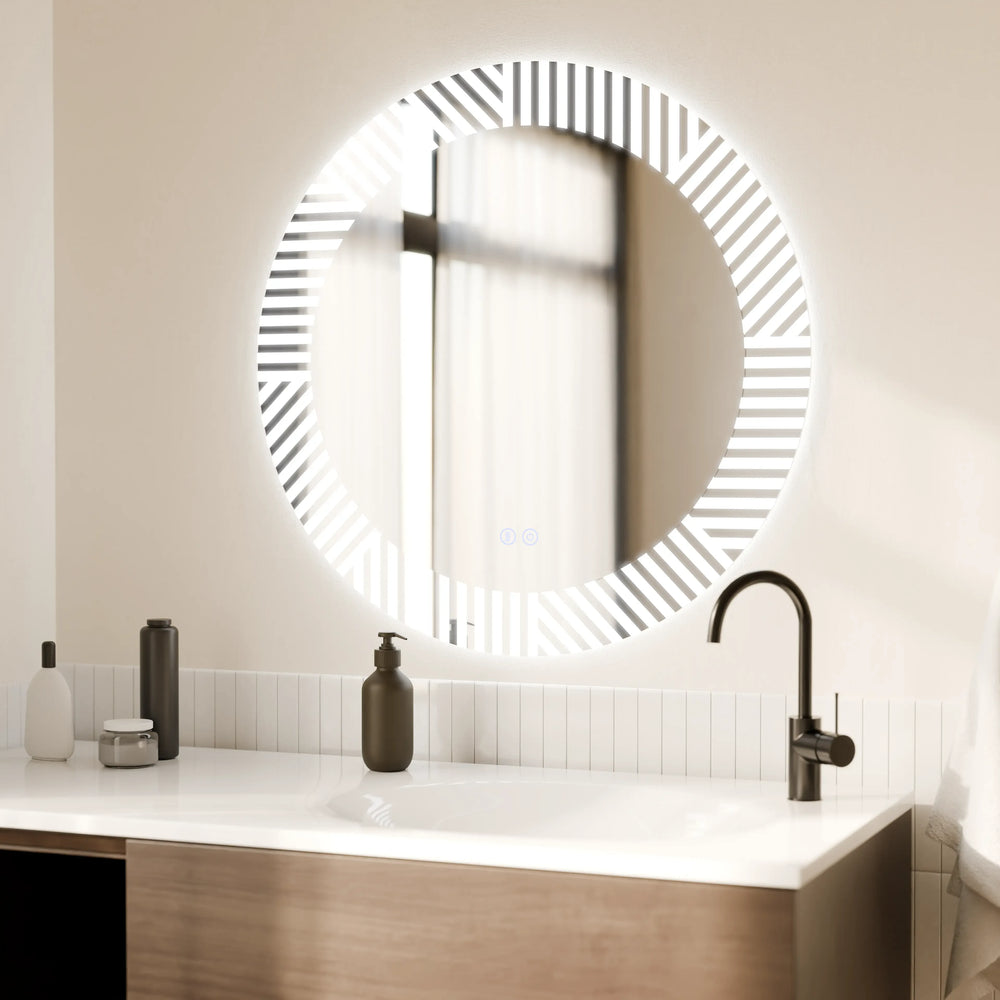 מראה לאמבטיה חכמה עם תאורת לד, מפשיר אדים וטאץ׳ – דגם Solring