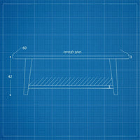 שולחן סלון מעץ מלא Semptia עם מדף תחתון וסגנון סקנדינבי כפרי