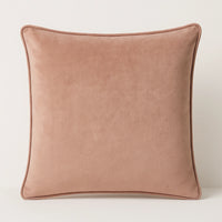 זוג כריות נוי מבד קטיפה מבריק בגוון ורוד עתיק