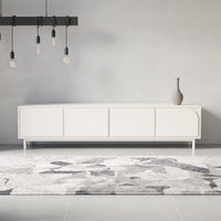 מזנון טלוויזיה מודרני Arc בגוון בהיר עם דלתות מעוגלות ורגליים דקות