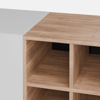 מזנון טלוויזיה מודרני Hav בעיצוב מינימליסטי עם כוורת פורניר אלון ורגלי מתכת